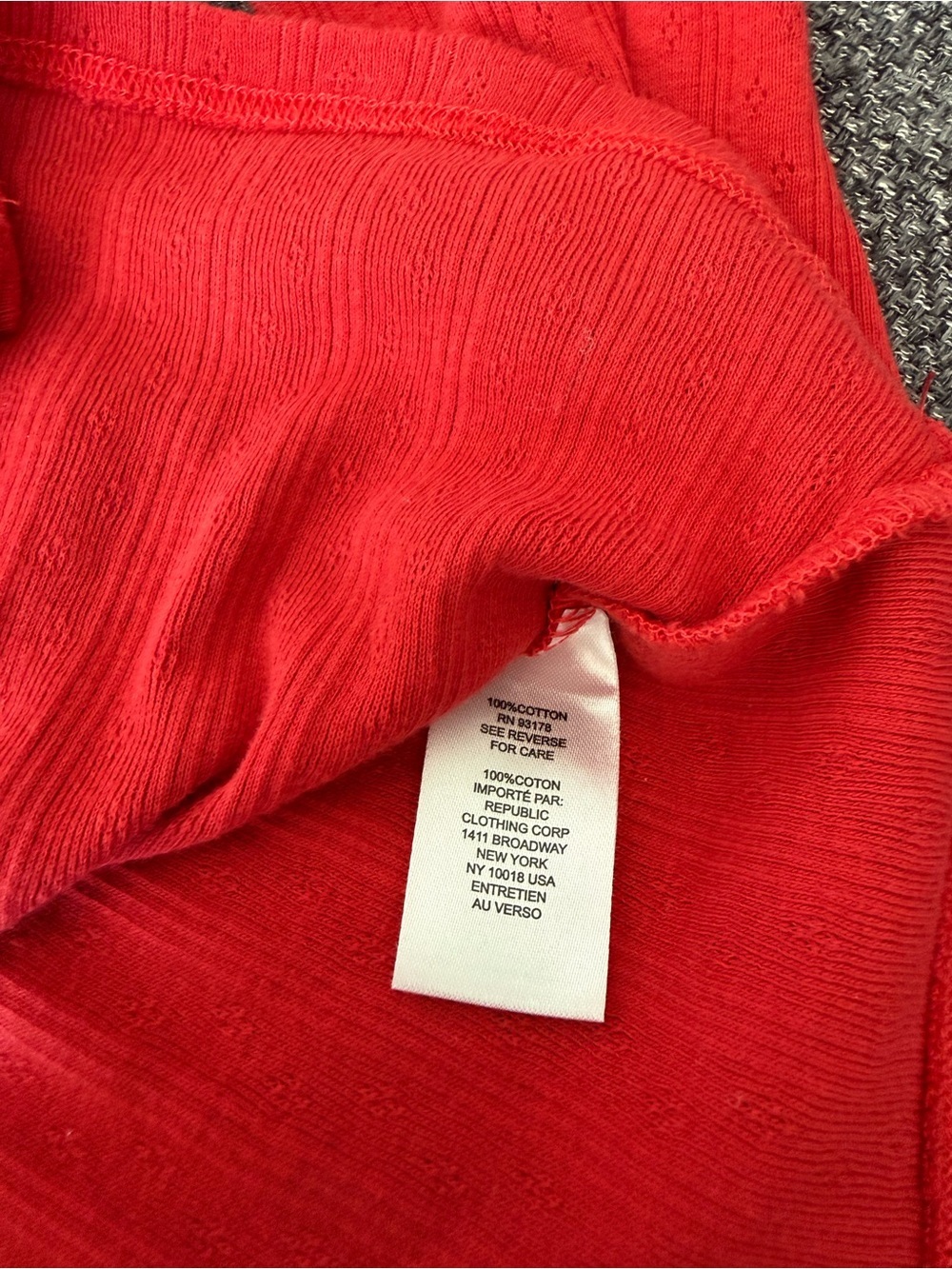 Truth by Republic Red Long-Sleeve Button-Front Ribbed Top - Picture 6 of 6